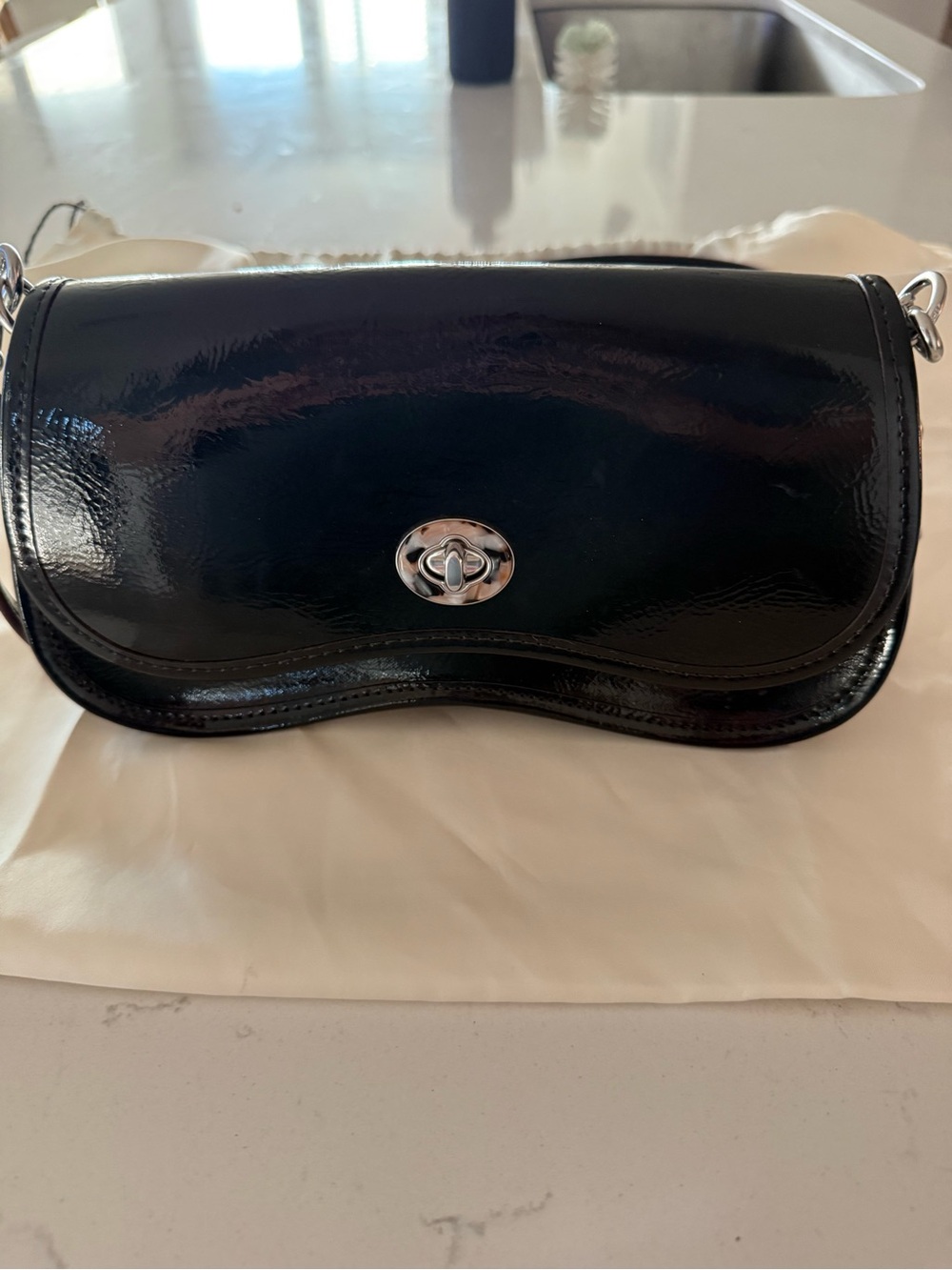 Coachtopia Dinky Black Patent Leather Shoulder Bag